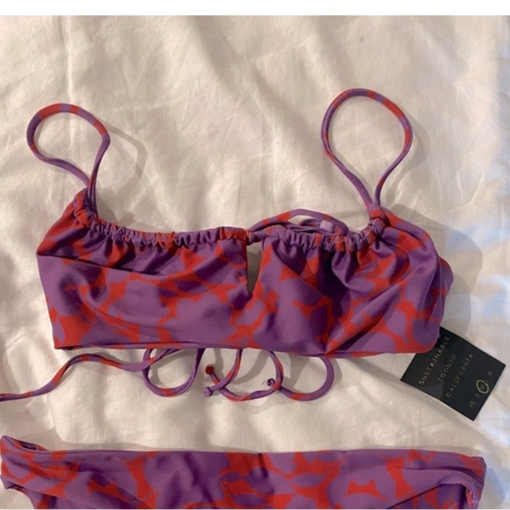 Skatie Purple and Red Bikini (Rincon) bikini top SIZE M